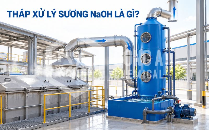 Tháp hấp thụ xử lý khí NaOH: Cấu tạo, nguyên lý và ứng dụng